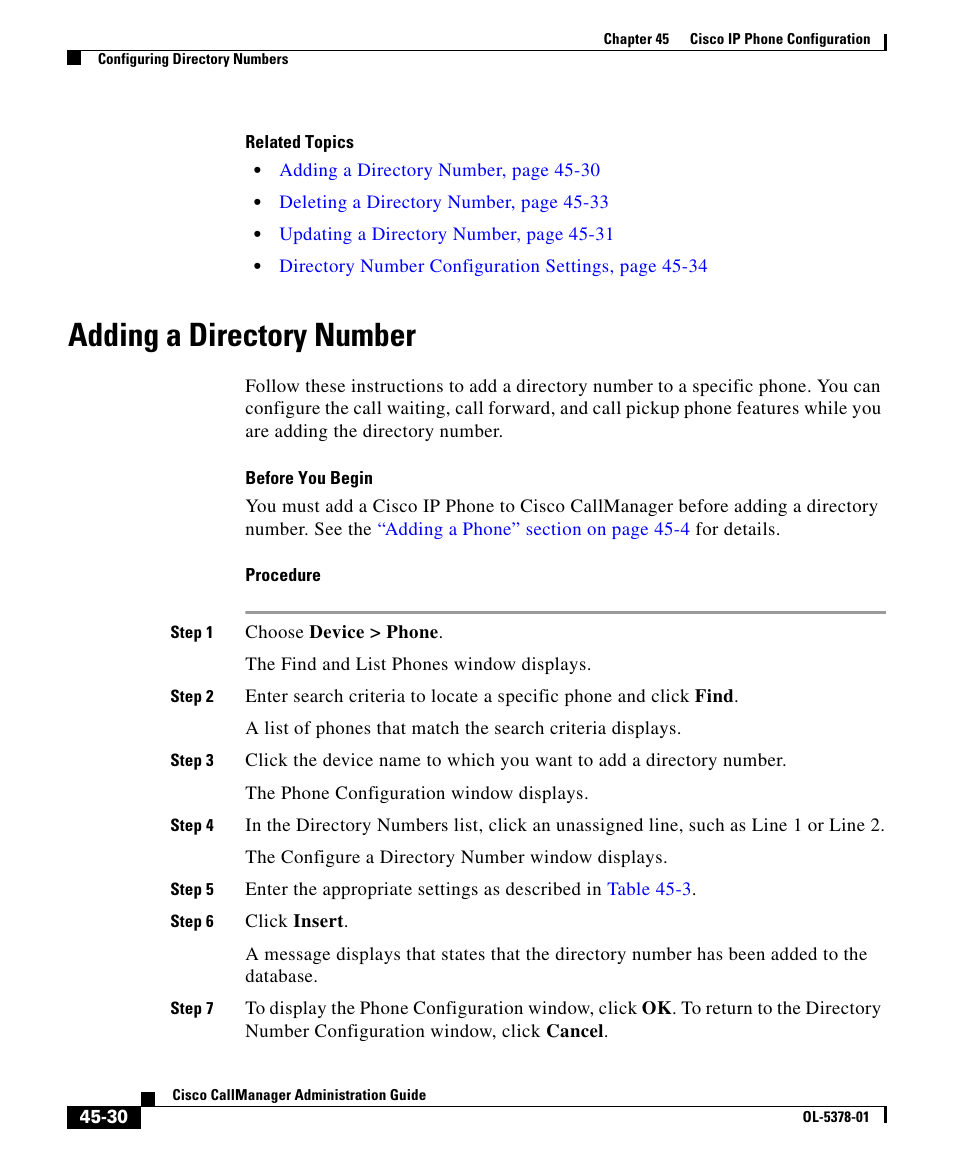 Adding a directory number | Cisco OL-5378-01 User Manual | Page 30 / 42