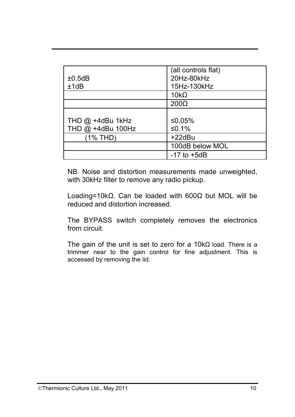 Thermionic Culture THE FREEBIRD 3  channel equalizer User Manual | Page 11 / 14