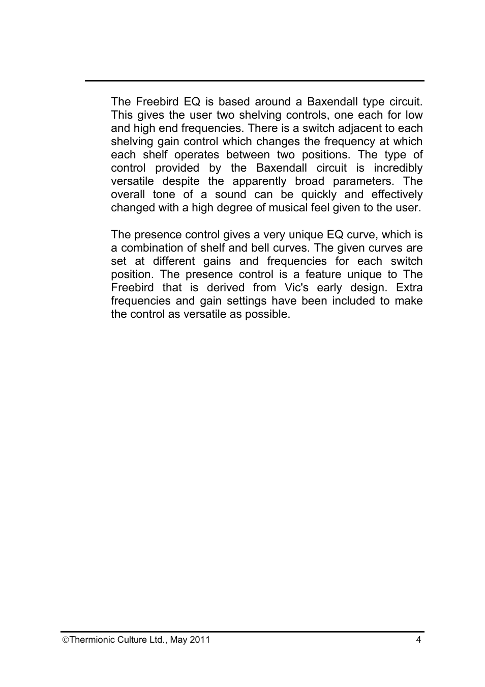 Thermionic Culture THE FREEBIRD 3  channel equalizer User Manual | Page 5 / 14
