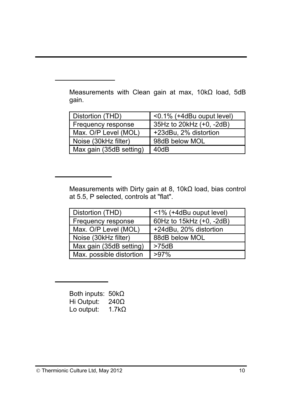 Thermionic Culture THE SOLO VULTURE High Gain Distortion Unit User Manual | Page 11 / 13