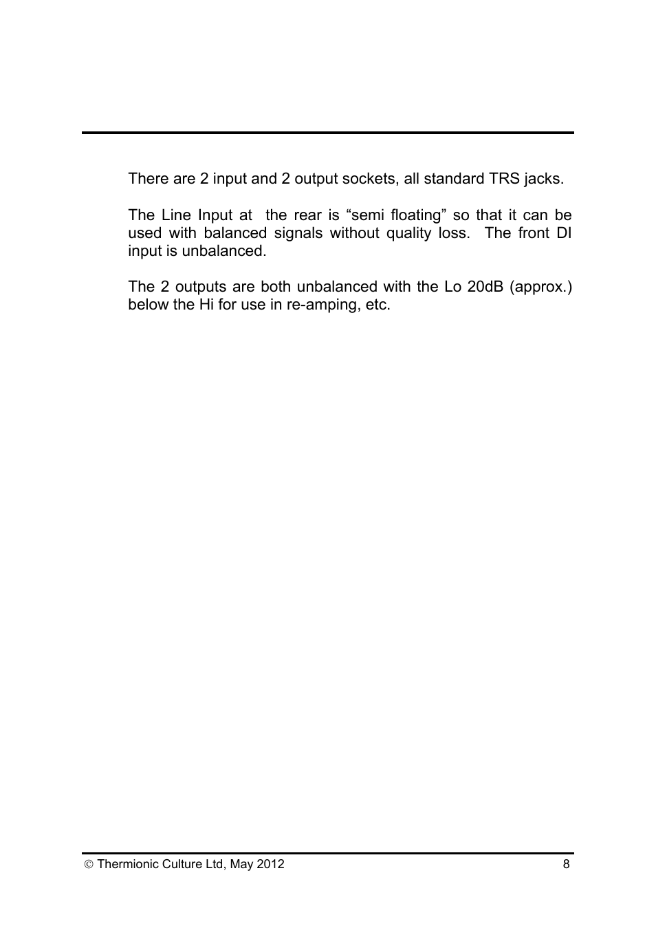 Thermionic Culture THE SOLO VULTURE High Gain Distortion Unit User Manual | Page 9 / 13