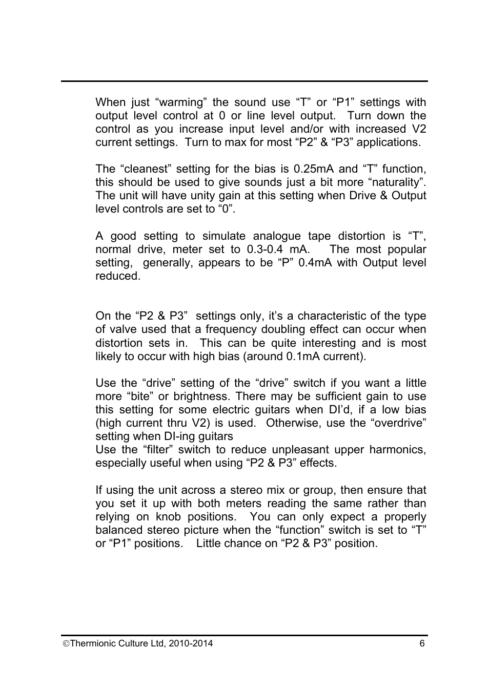 Thermionic Culture THE CULTURE VULTURE Mastering Plus User Manual | Page 7 / 12