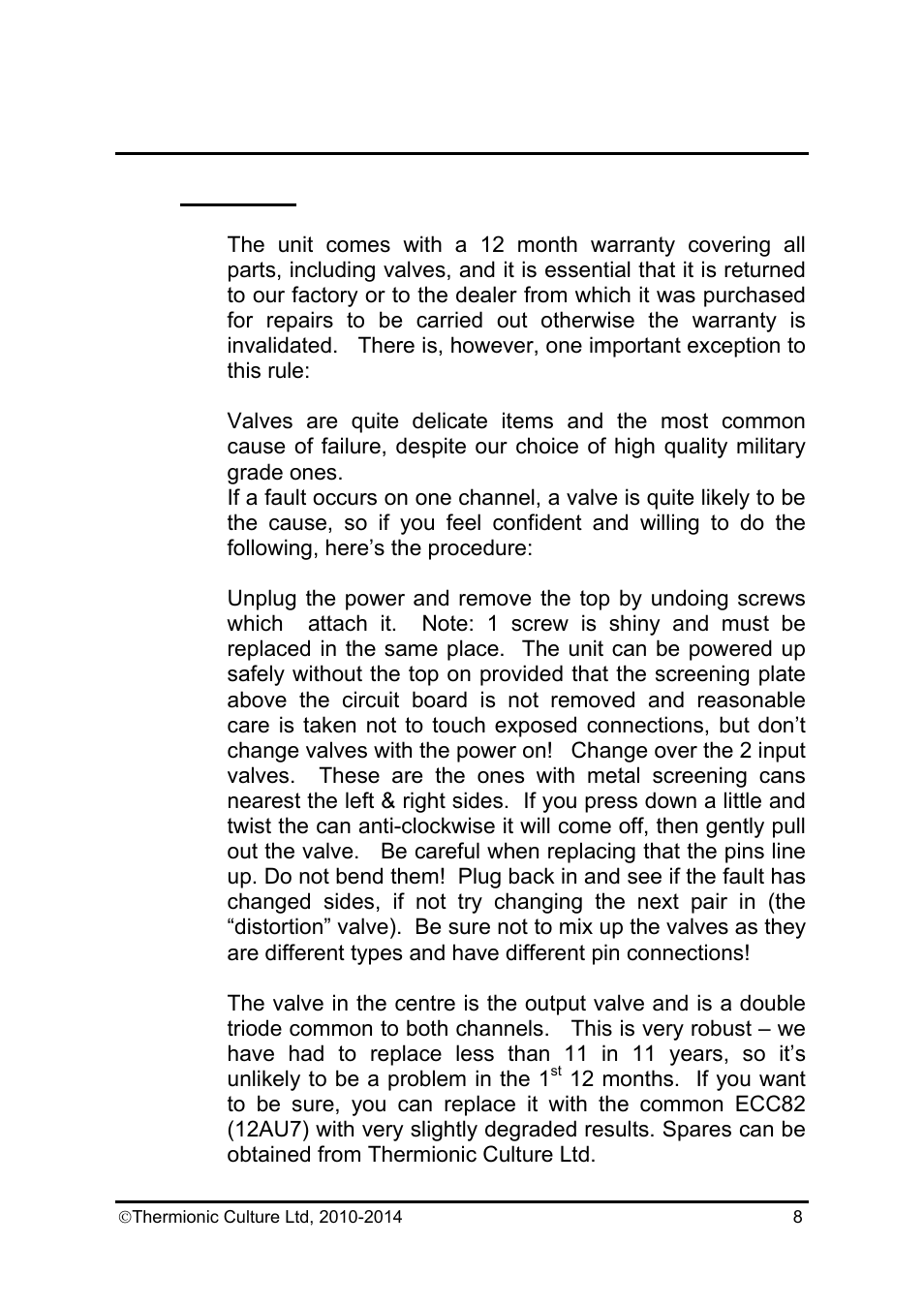 Thermionic Culture THE CULTURE VULTURE Mastering Plus User Manual | Page 9 / 12