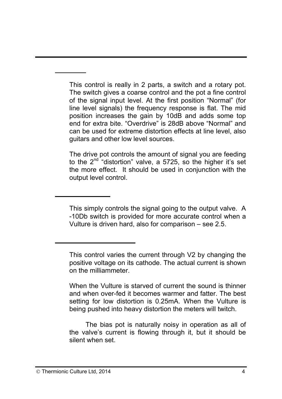 Thermionic Culture THE CULTURE VULTURE SUPER 15 Stereo Valve Distortion User Manual | Page 5 / 14