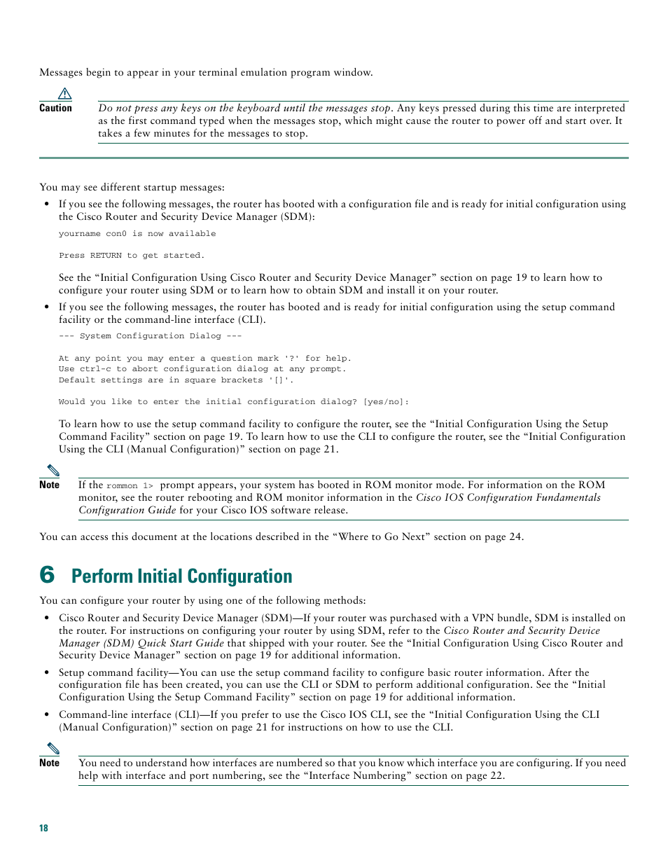 6 perform initial configuration, Perform initial configuration | Cisco 3745 User Manual | Page 18 / 32