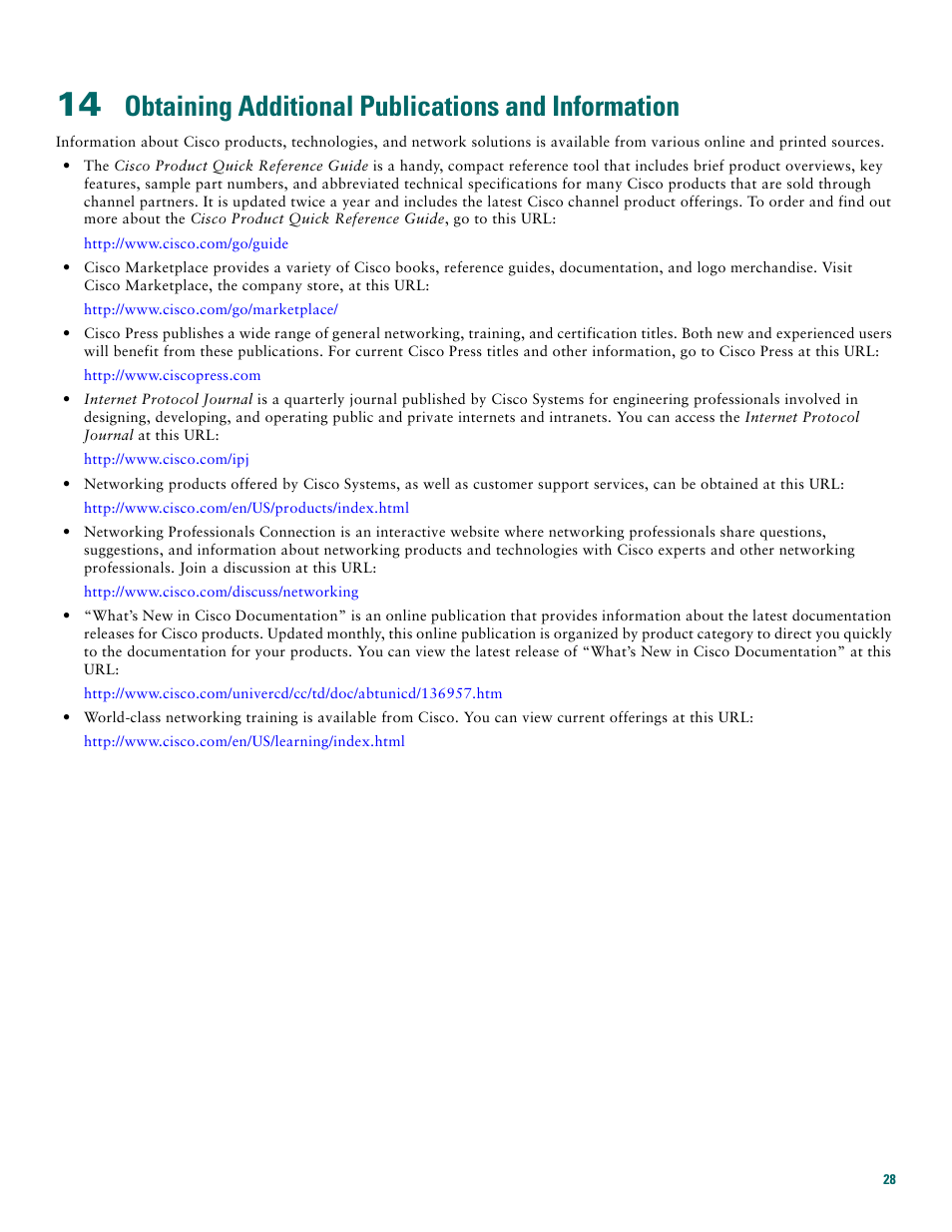 Obtaining additional publications and information | Cisco 3745 User Manual | Page 28 / 32