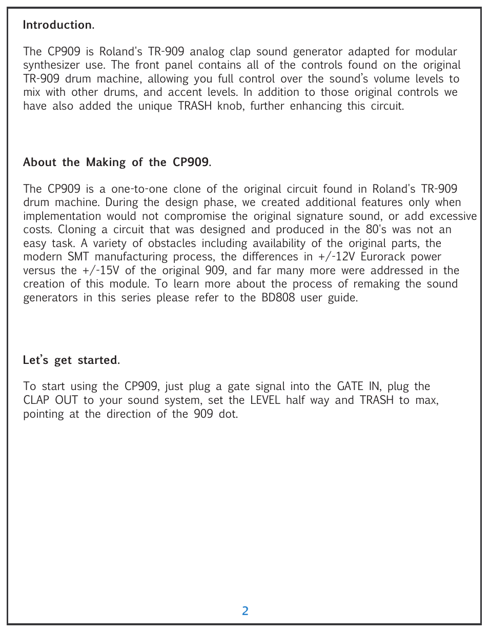 Tiptop CP909 Clap User Manual | Page 2 / 5