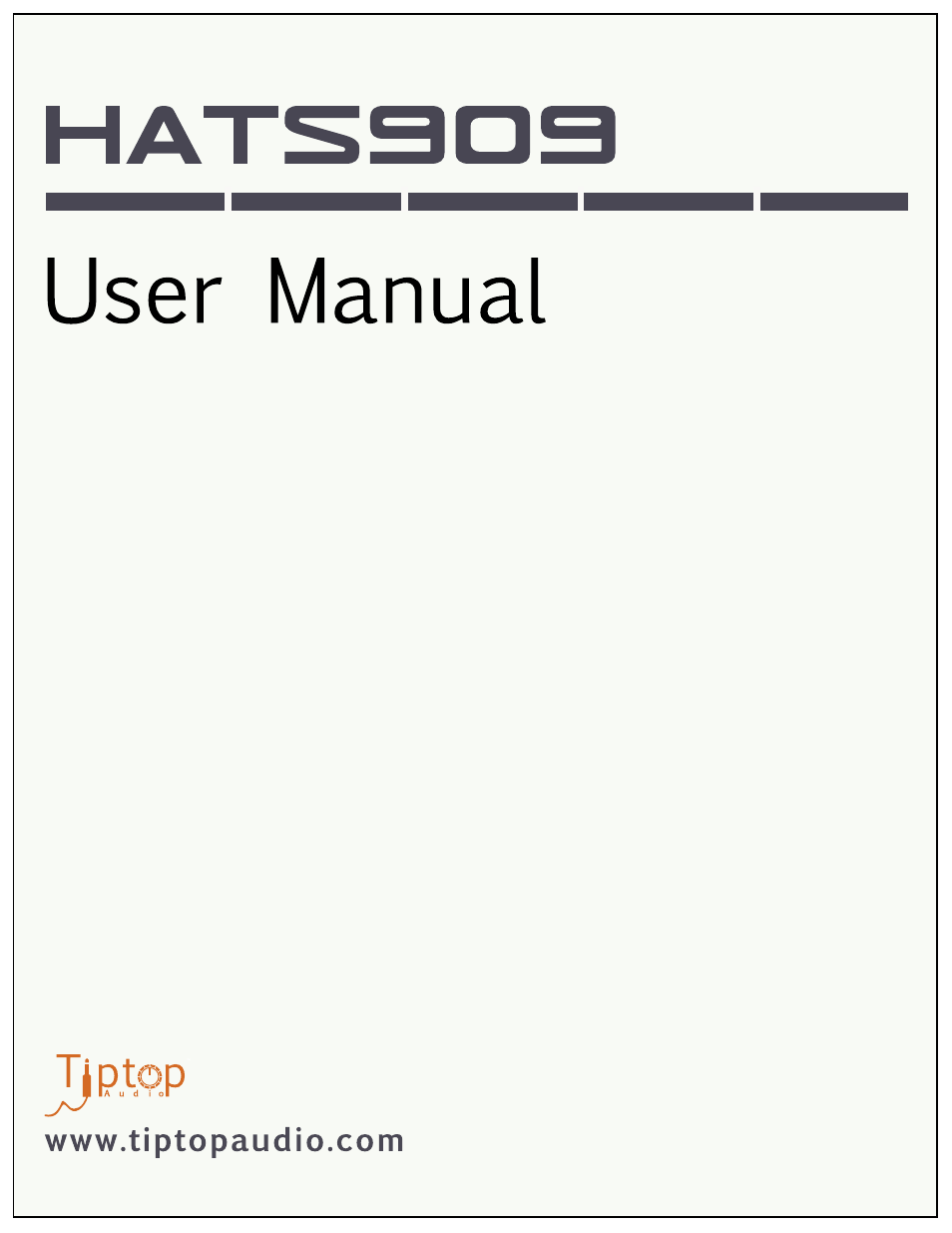 Tiptop HATS909 Hi-Hats User Manual | 6 pages