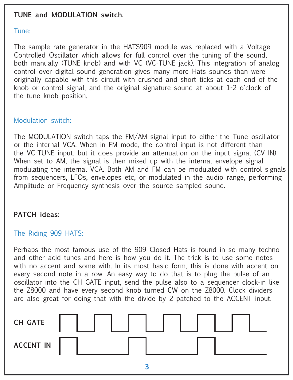 Tiptop HATS909 Hi-Hats User Manual | Page 3 / 6