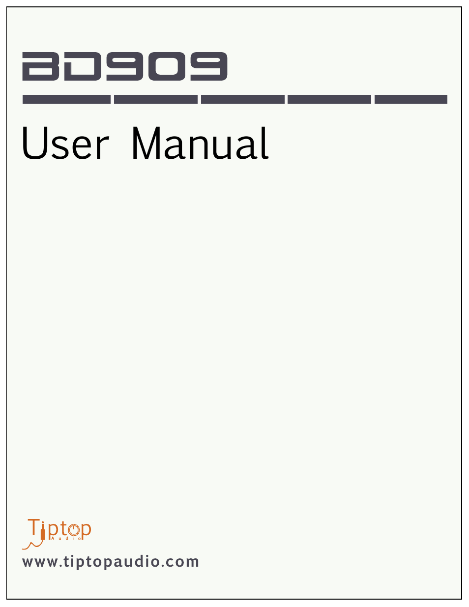 Tiptop BD909 Bass Drum User Manual | 5 pages