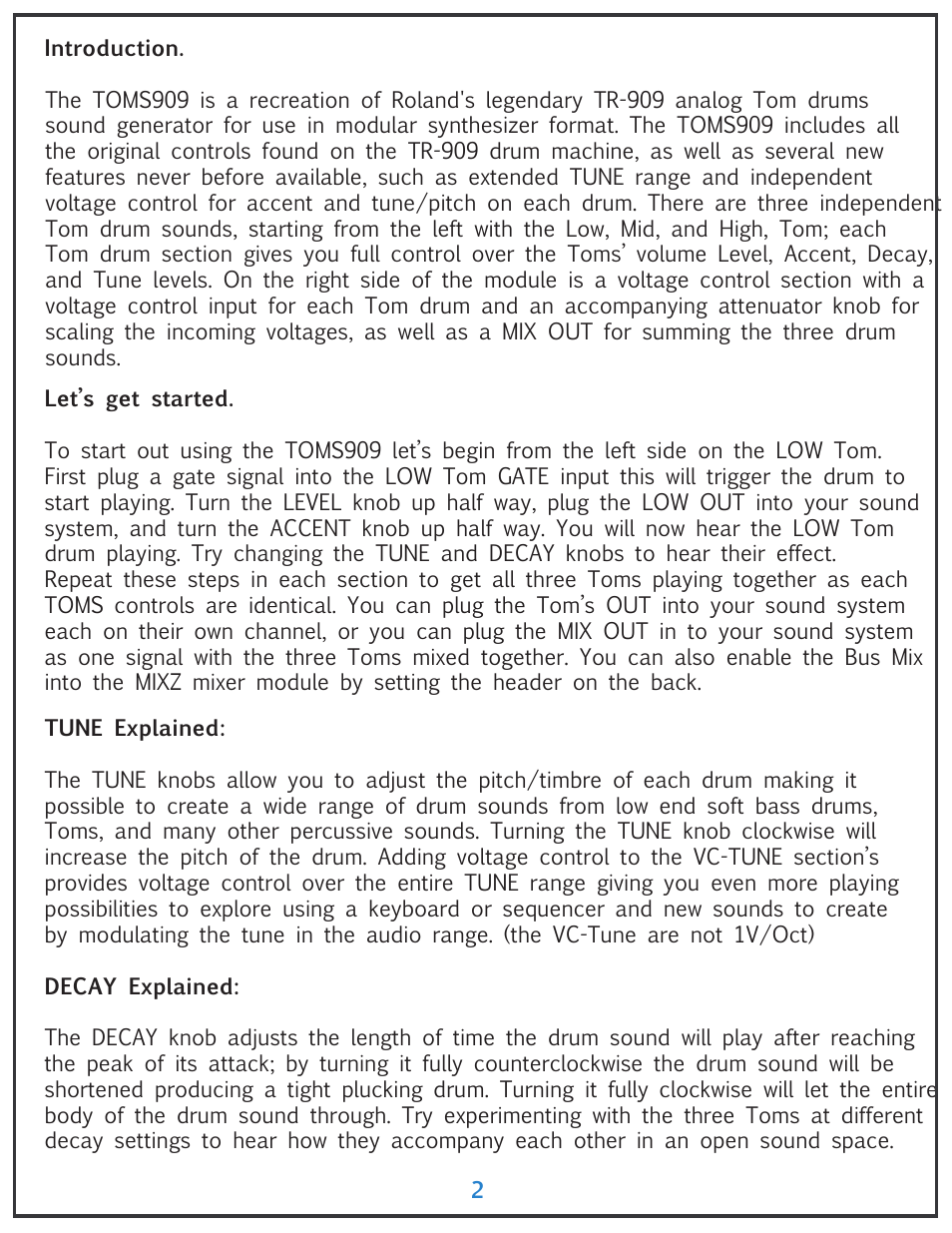 Tiptop TOMS909 Toms User Manual | Page 2 / 6