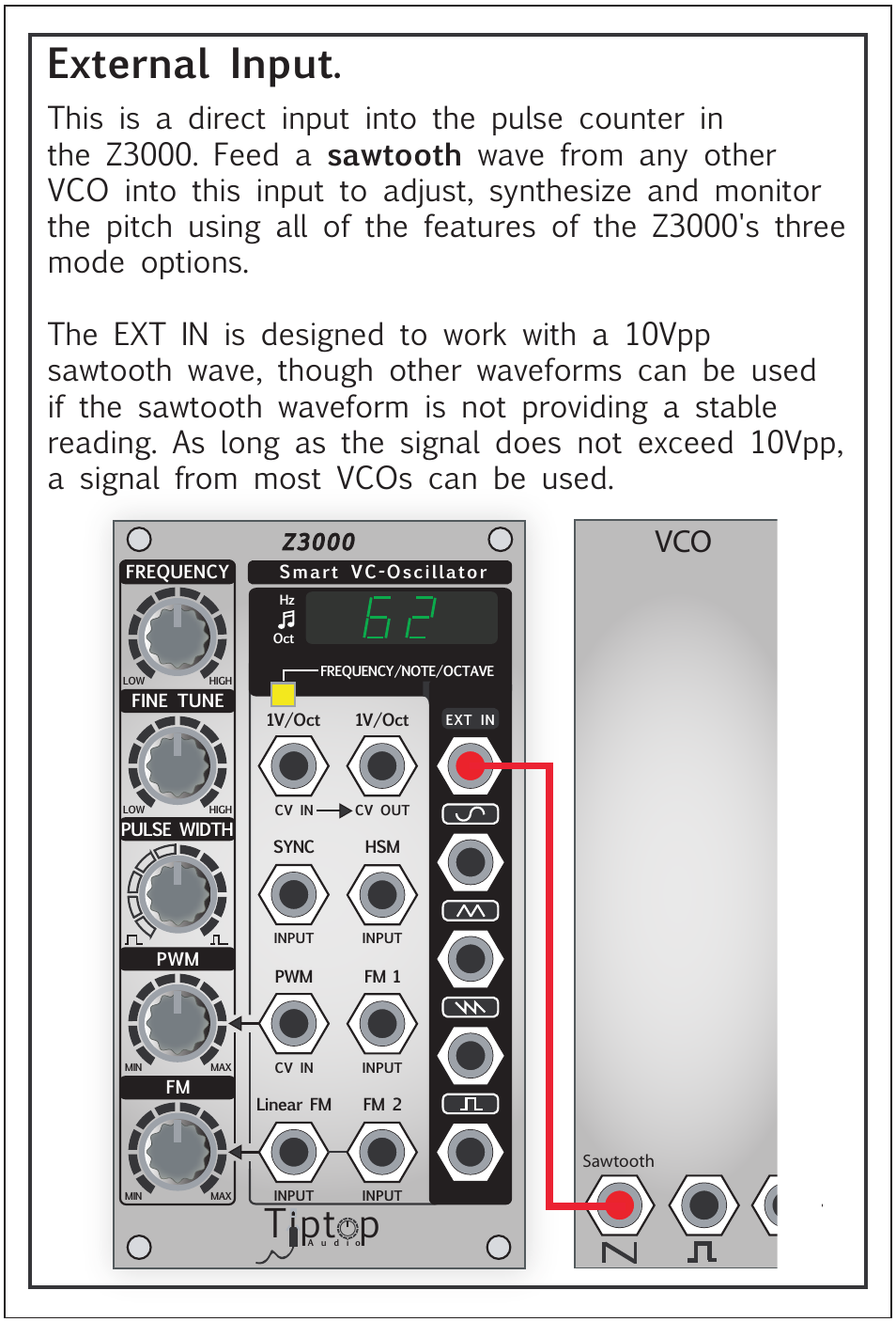 External input, Tipt p | Tiptop Z3000 Smzrt VCO User Manual | Page 12 / 19