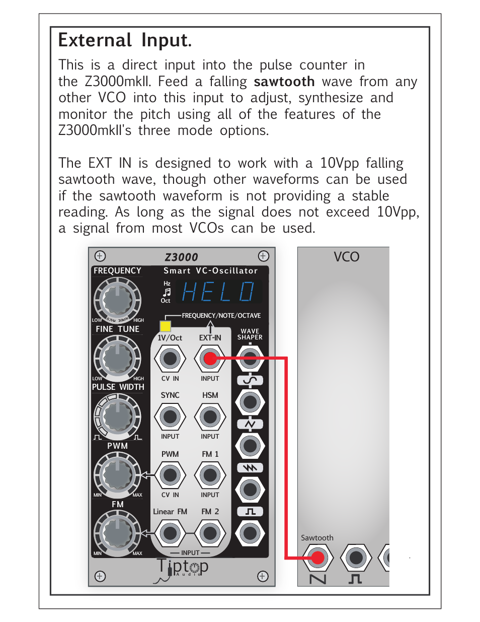 External input, Tipt p | Tiptop Z3000 Smzrt VCO MKII User Manual | Page 12 / 20