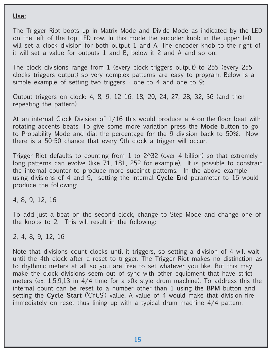 Tiptop Trigger Riot User Manual | Page 15 / 22