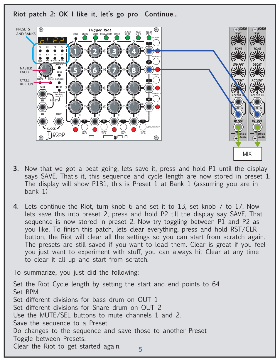 Tipt p | Tiptop Trigger Riot User Manual | Page 5 / 22