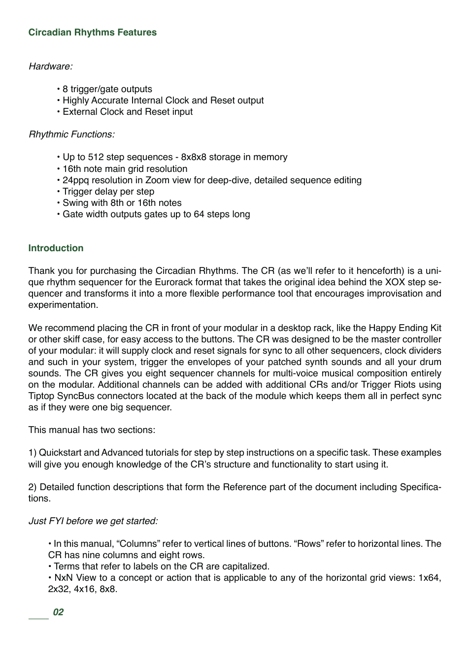 Tiptop Circadian Rhythms User Manual | Page 4 / 46