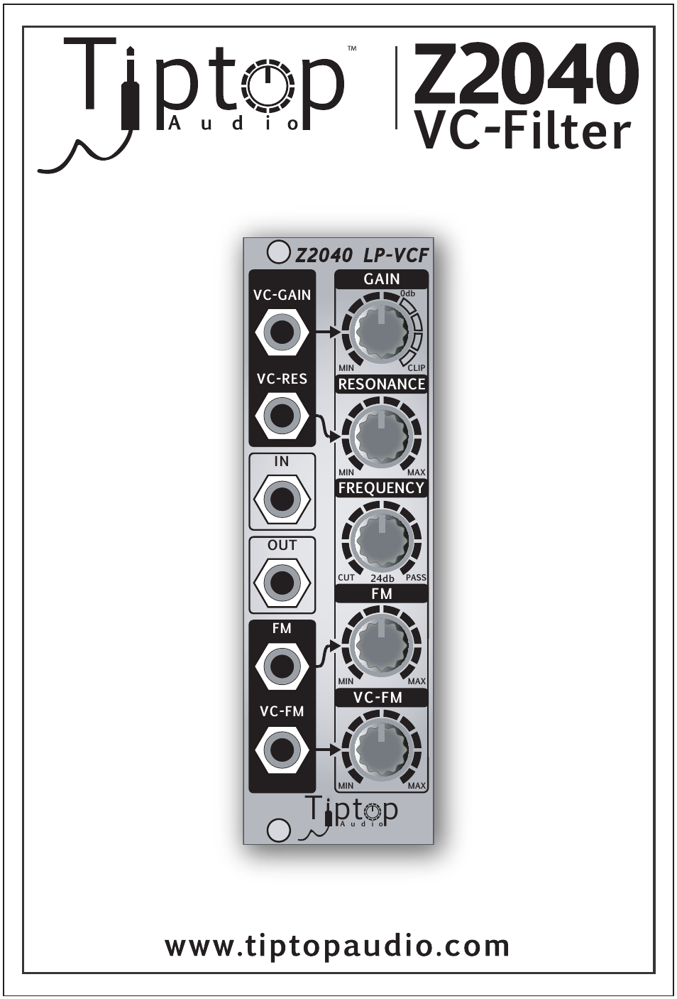 Tiptop Z2040 4-Pole VCF User Manual | 10 pages