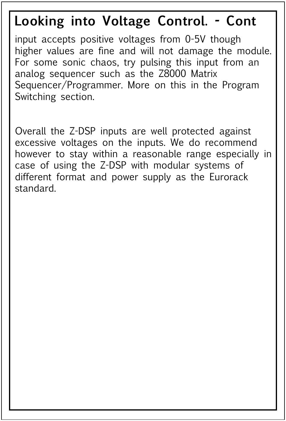 Looking into voltage control. - cont | Tiptop Z-DSP User Manual | Page 12 / 19