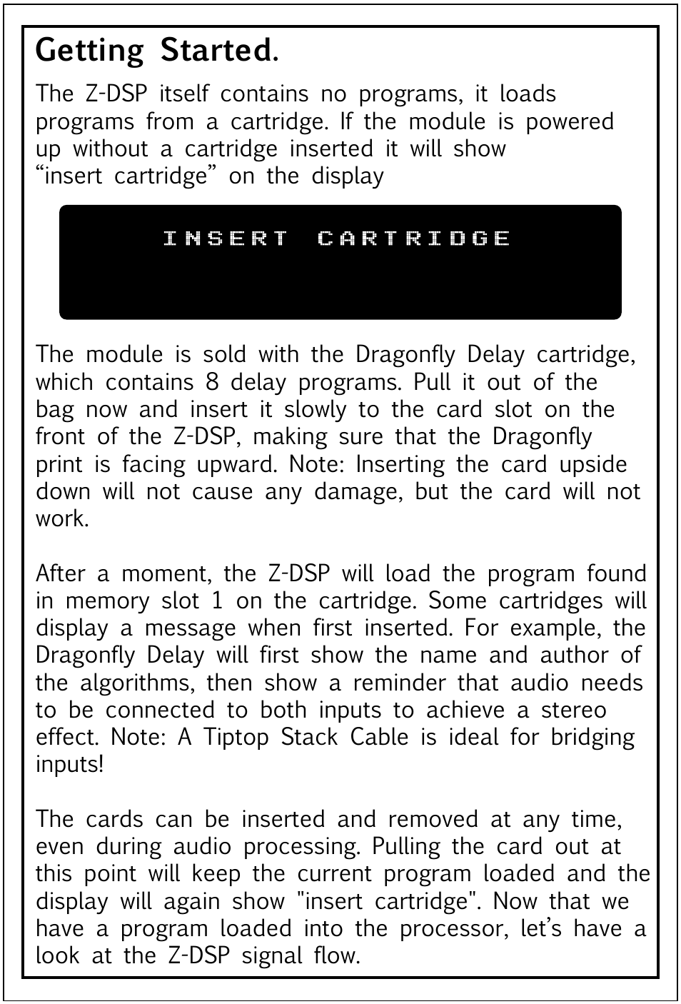 Getting started | Tiptop Z-DSP User Manual | Page 5 / 19