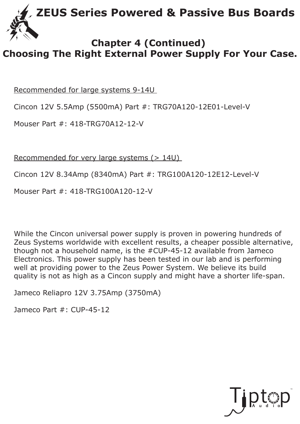 Zeus series powered & passive bus boards | Tiptop Powered Bus User Manual | Page 10 / 22