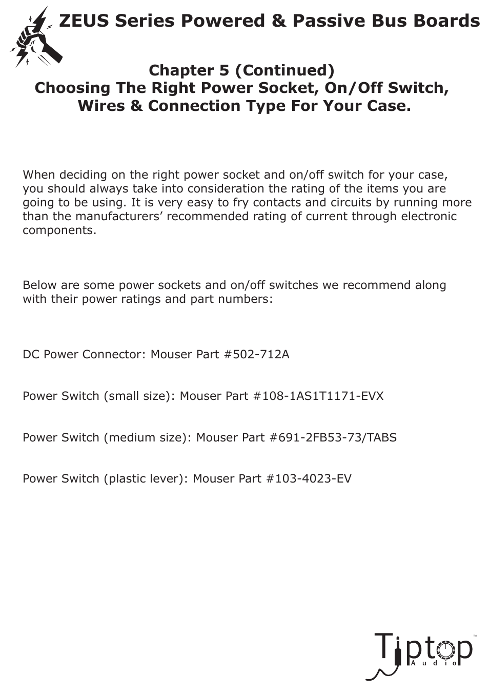 Zeus series powered & passive bus boards | Tiptop Powered Bus User Manual | Page 12 / 22
