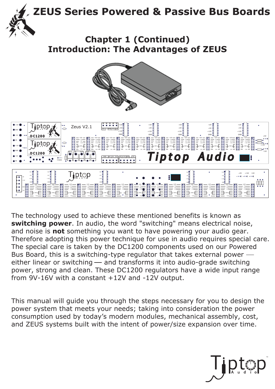 Zeus series powered & passive bus boards, Zeus v2.1, D c 1 2 0 0 | Tiptop Powered Bus User Manual | Page 4 / 22