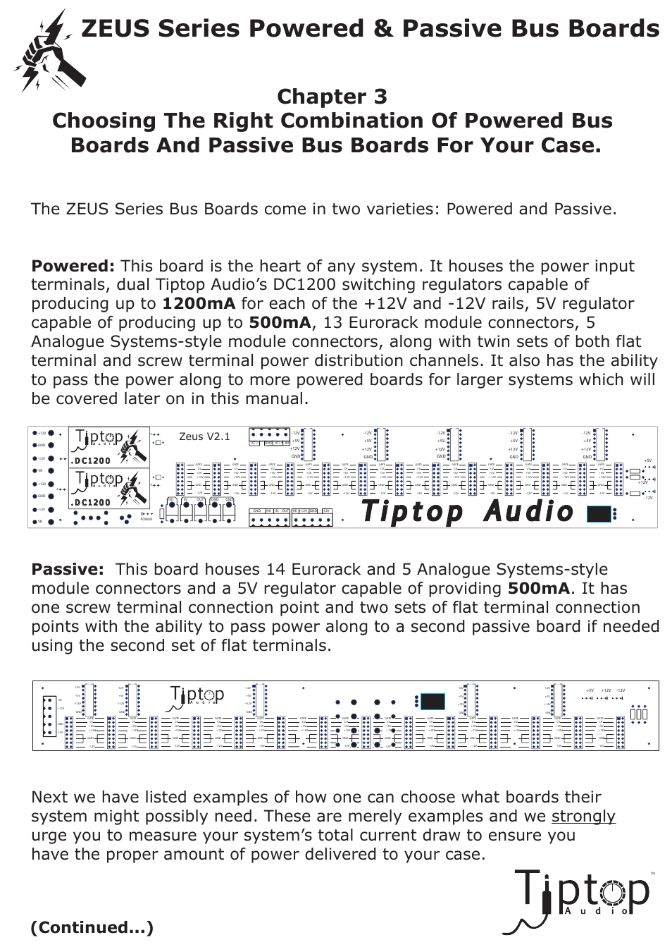 Zeus series powered & passive bus boards, Zeus v2.1, D c 1 2 0 0 | Tiptop Powered Bus User Manual | Page 6 / 22