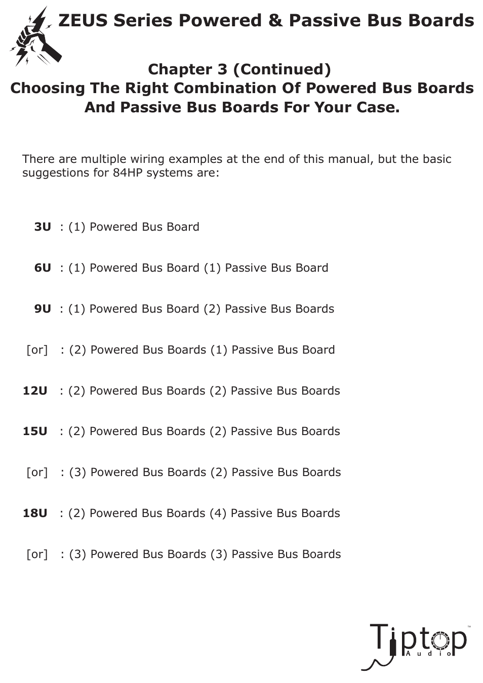 Zeus series powered & passive bus boards, Chapter 3 (continued) | Tiptop Powered Bus User Manual | Page 7 / 22