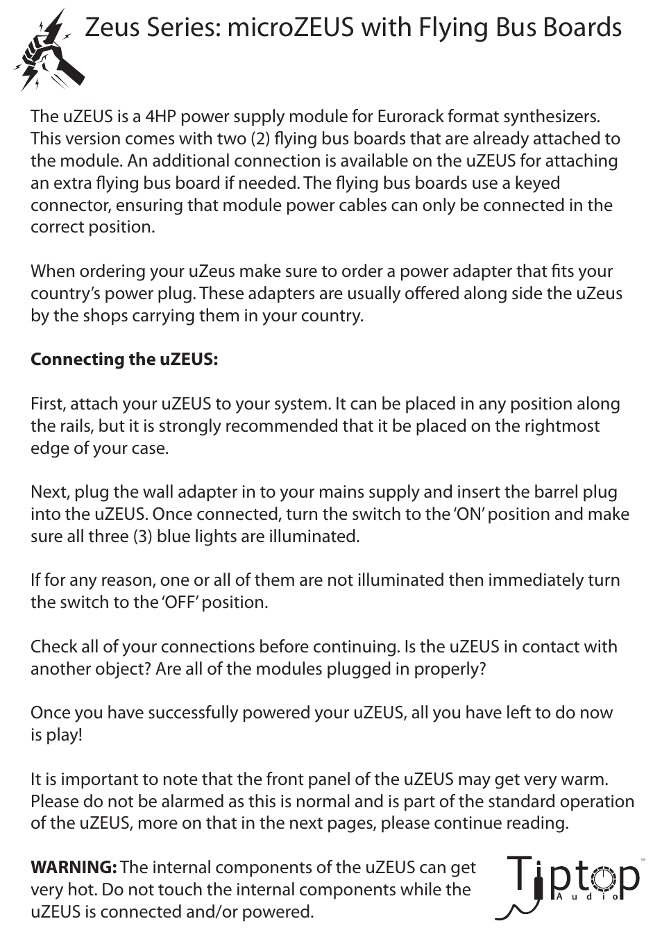 Zeus series: microzeus with flying bus boards | Tiptop µZEUS Flying User Manual | Page 2 / 5