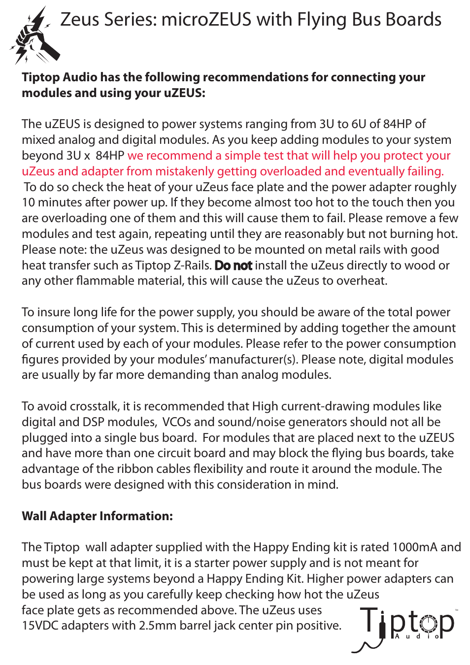 Zeus series: microzeus with flying bus boards | Tiptop µZEUS Flying User Manual | Page 3 / 5