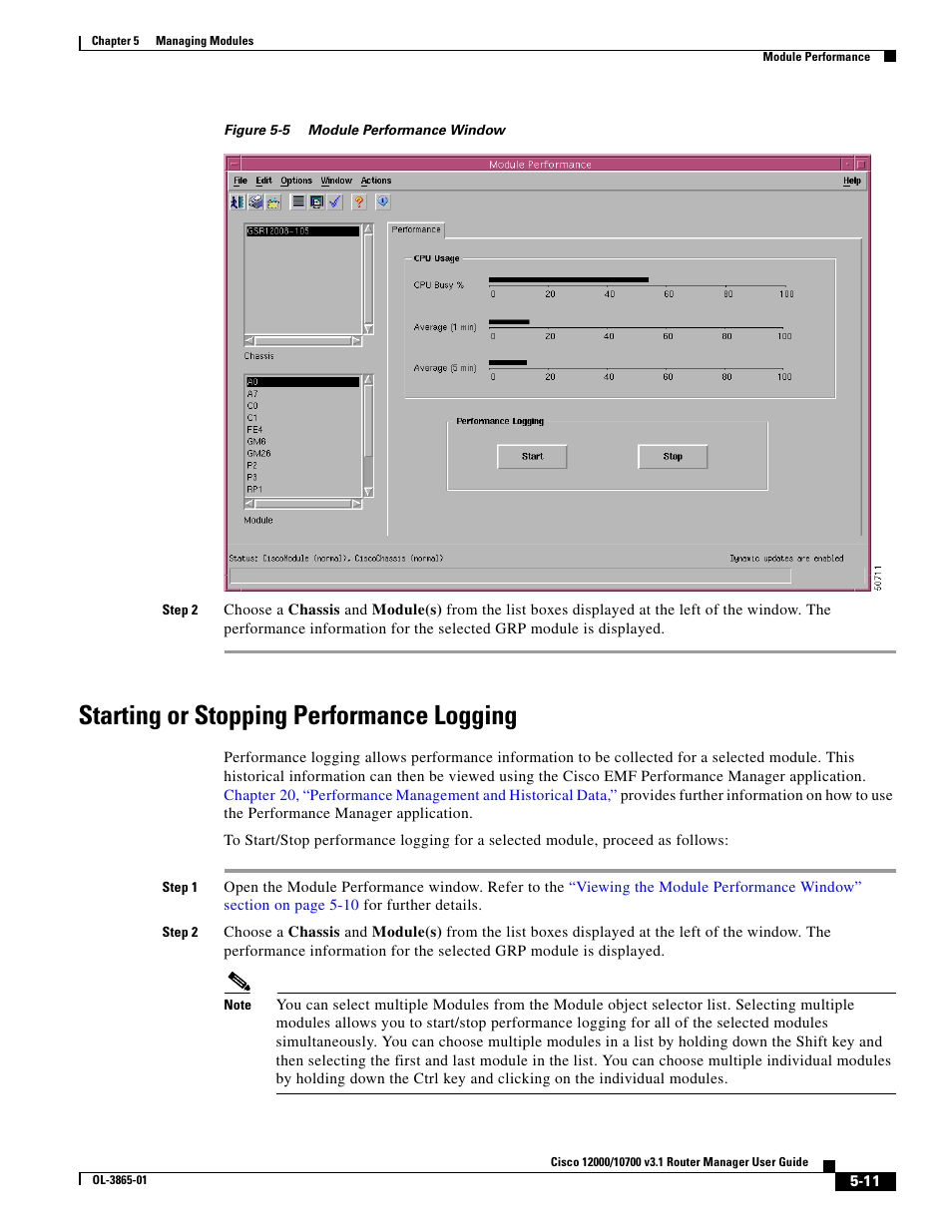 Starting or stopping performance logging | Cisco 10700 User Manual | Page 11 / 16