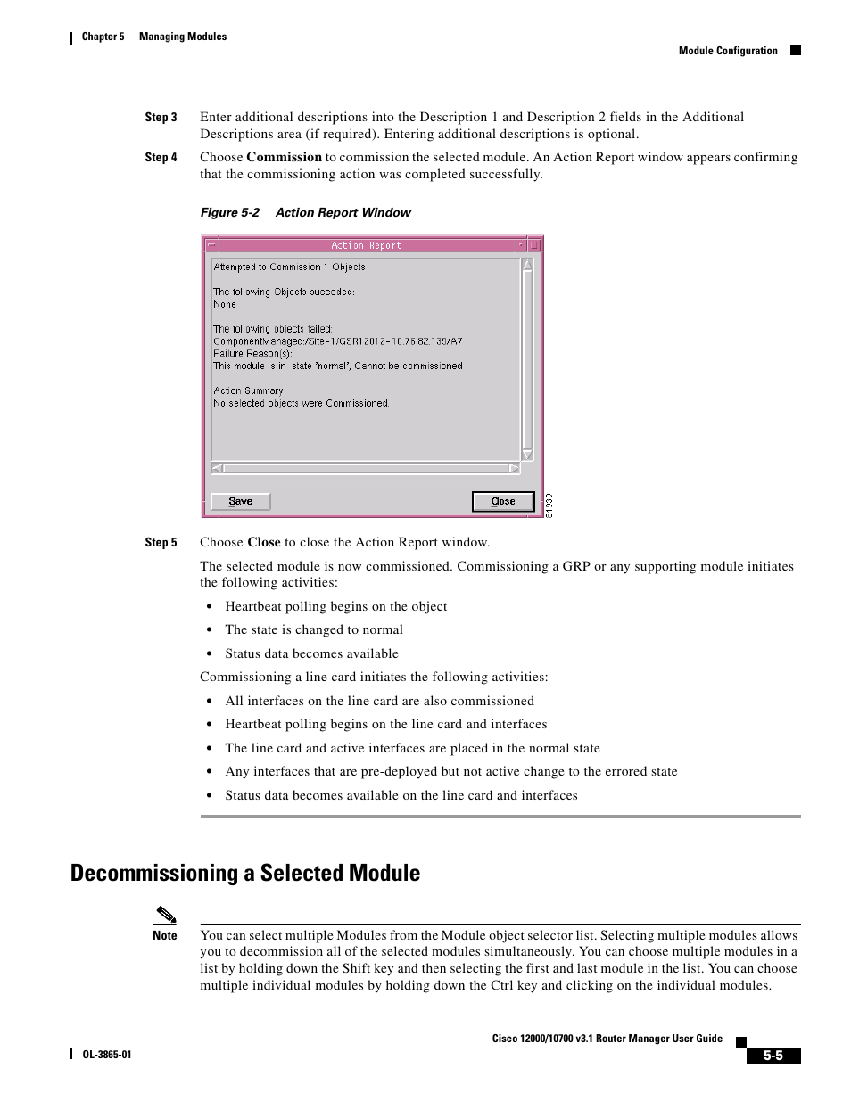 Decommissioning a selected module | Cisco 10700 User Manual | Page 5 / 16