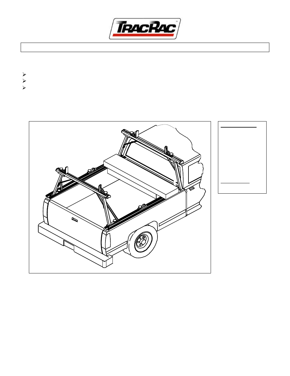 TracRac IM TracRac Toolbox Mount Kit User Manual | 4 pages