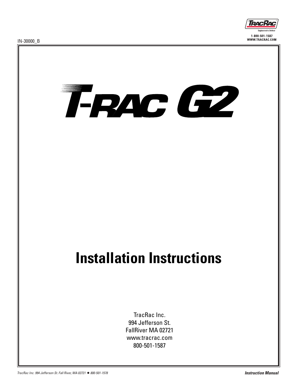 TracRac IM T-Rac G2 User Manual | 14 pages