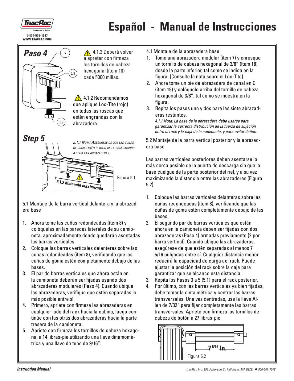 Español - manual de instrucciones, Paso 4 step 5 | TracRac IM TracONE User Manual | Page 12 / 18