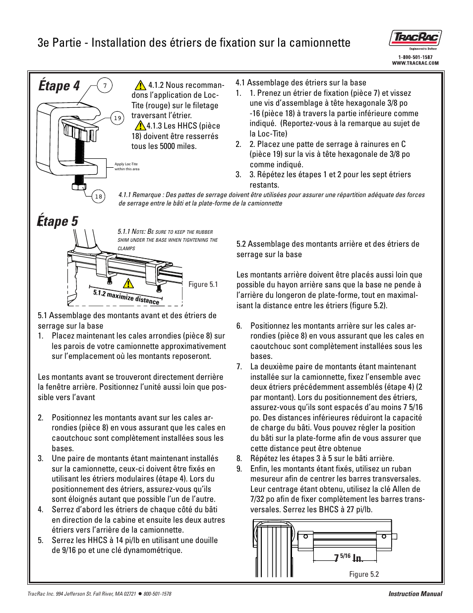 Étape 4 étape 5 | TracRac IM TracONE User Manual | Page 15 / 18