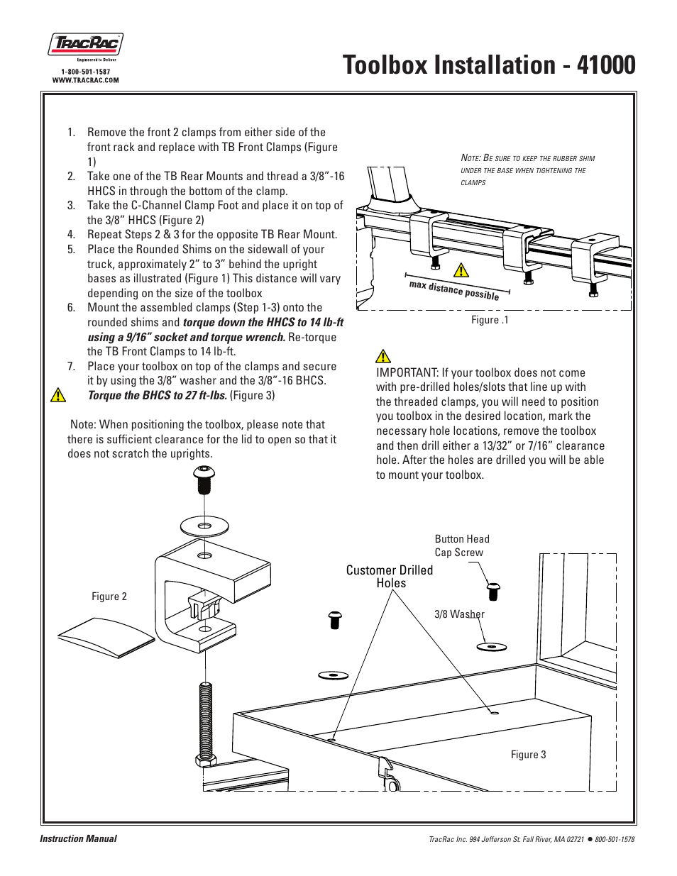 TracRac IM Toolbox Mount Kits User Manual | Page 2 / 4