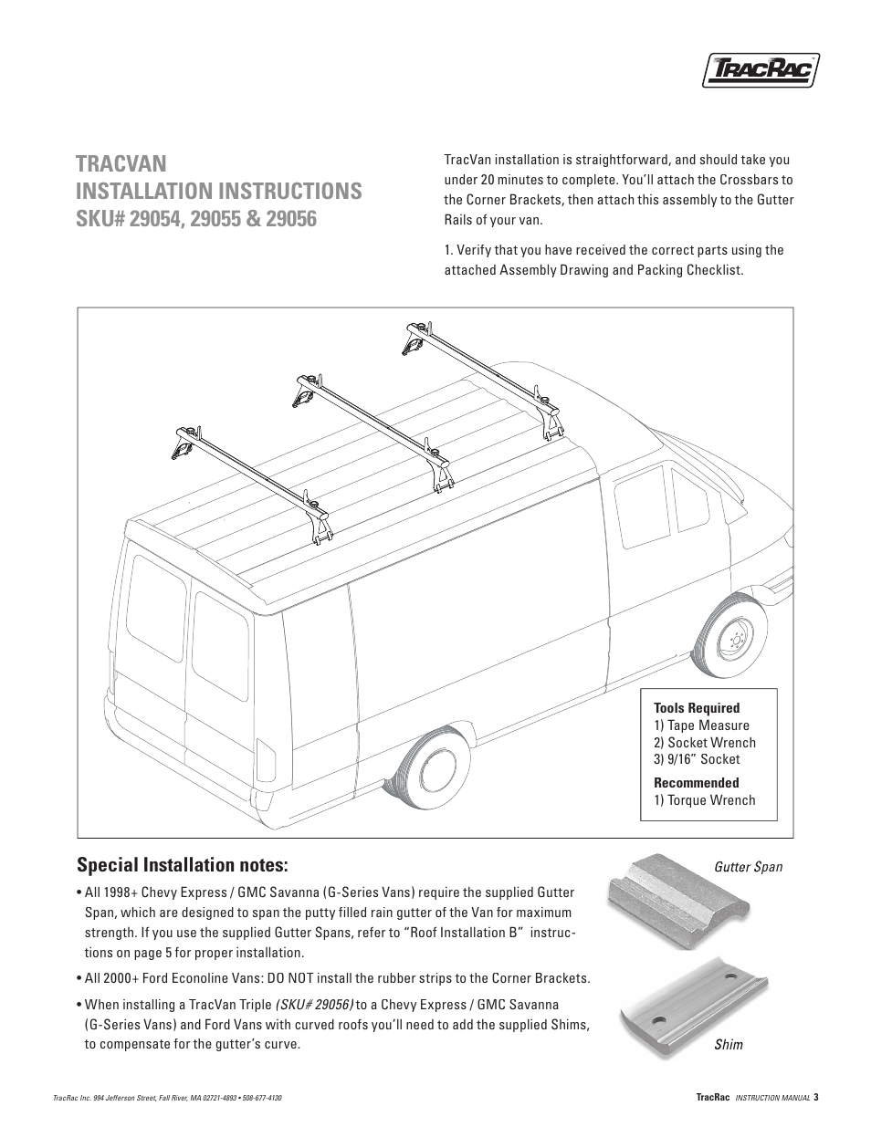 TracRac IM TracVan Single User Manual | Page 3 / 8