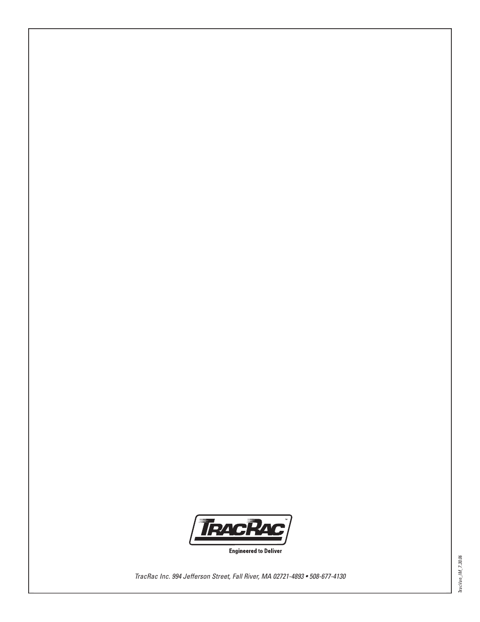 TracRac IM TracVan Single User Manual | Page 8 / 8