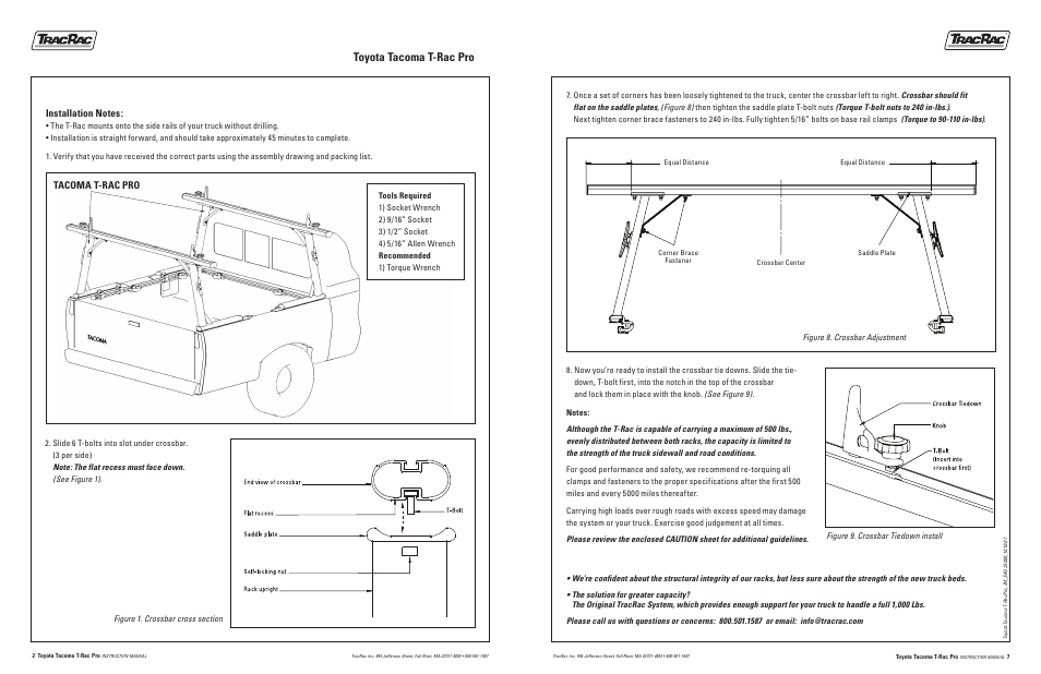 Toyota tacoma t-rac pro, Tacoma t-rac pro | TracRac IM T-Rac Pro Tacoma User Manual | Page 2 / 4