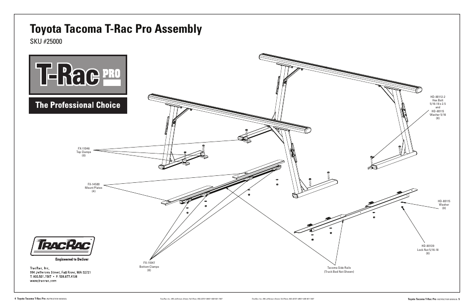 Toyota tacoma t-rac pro assembly | TracRac IM T-Rac Pro Tacoma User Manual | Page 4 / 4