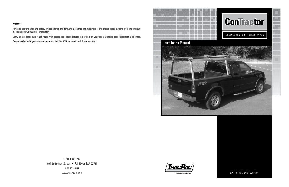 TracRac IM Contractor Rac User Manual | 4 pages