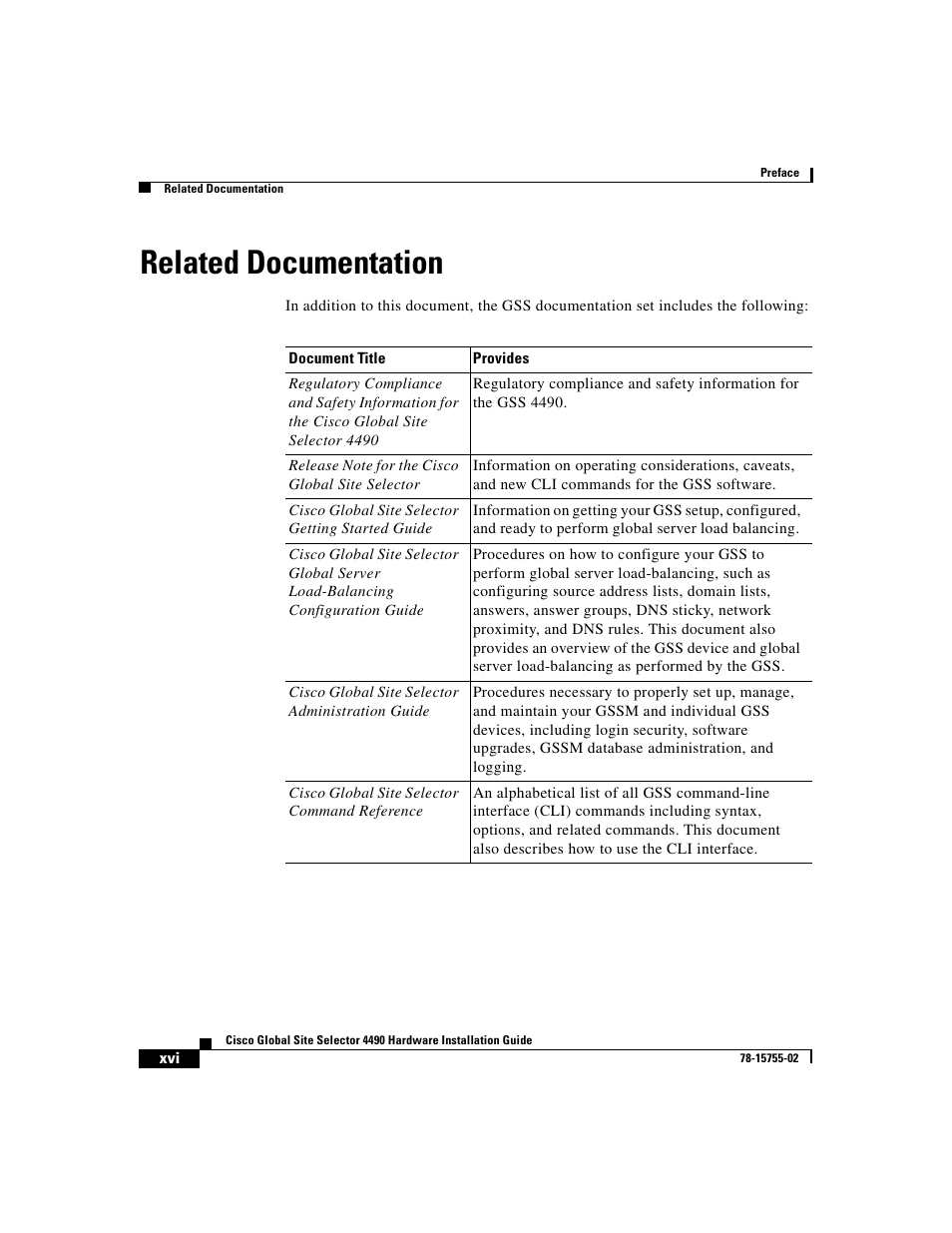 Related documentation | Cisco 4490 User Manual | Page 16 / 92