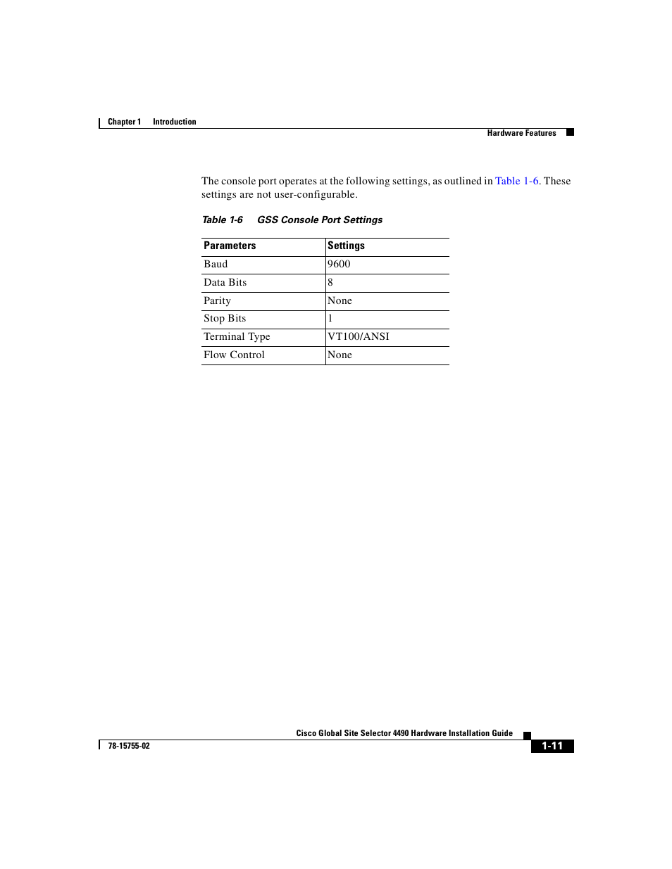 Table 1-6 | Cisco 4490 User Manual | Page 33 / 92