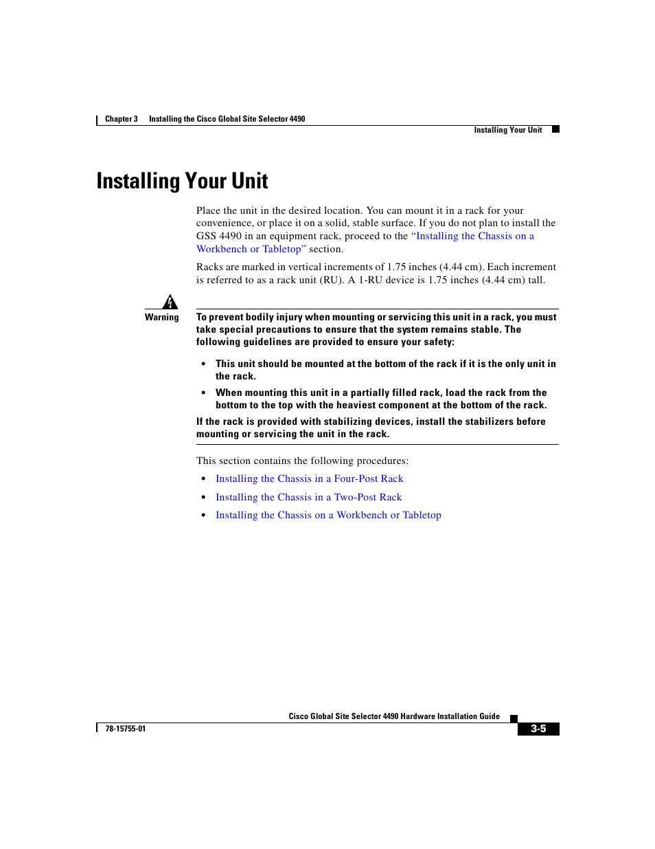 Installing your unit | Cisco 4490 User Manual | Page 51 / 92