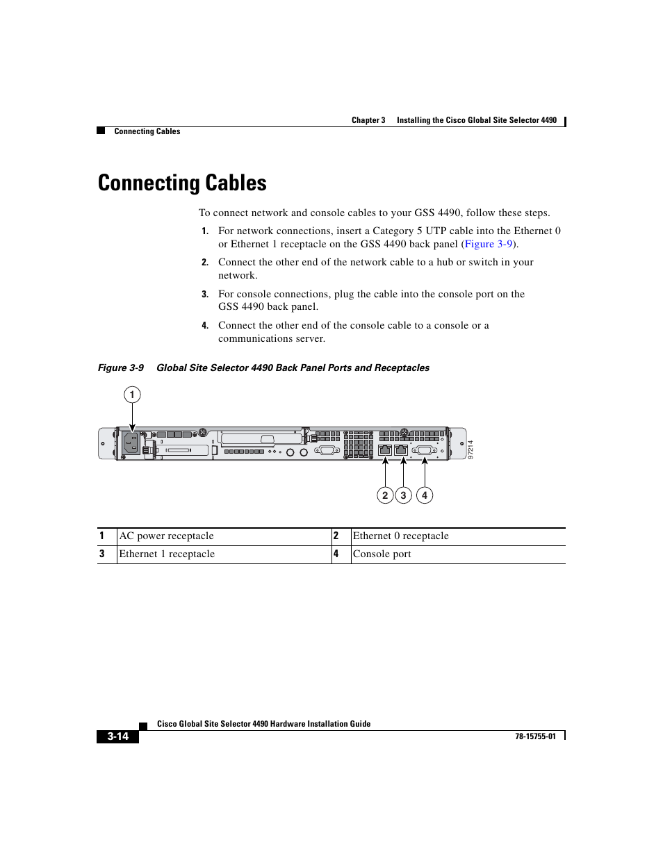 Connecting cables, Figure 3-9 | Cisco 4490 User Manual | Page 60 / 92