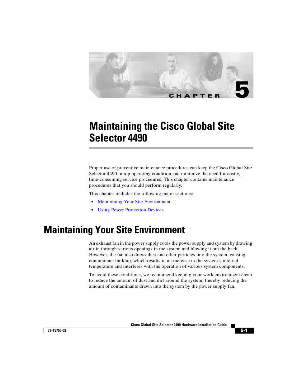 Maintaining the cisco global site selector 4490, Maintaining your site environment, C h a p t e r | Cisco 4490 User Manual | Page 69 / 92