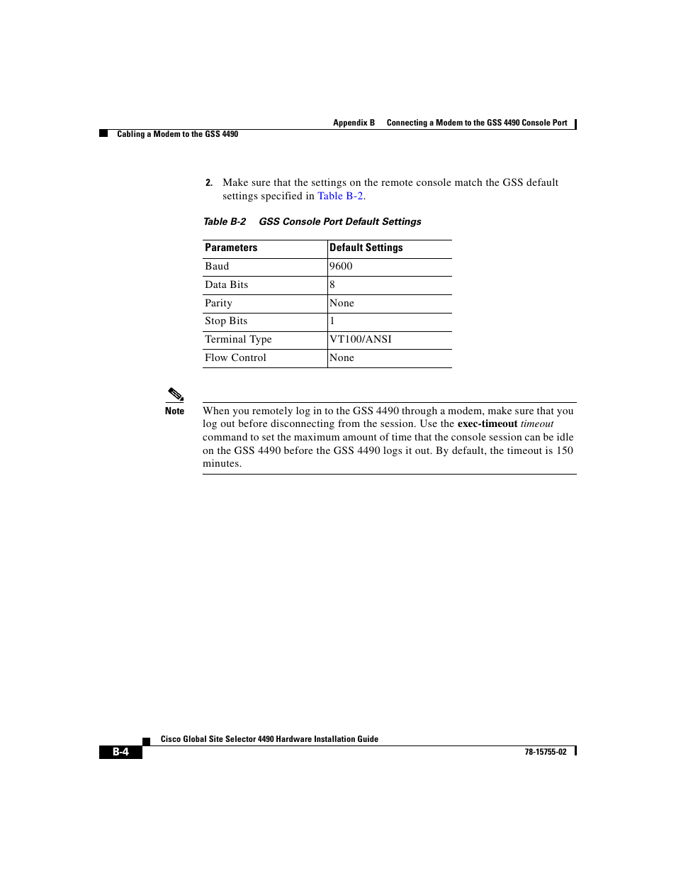 Table b-2 | Cisco 4490 User Manual | Page 82 / 92