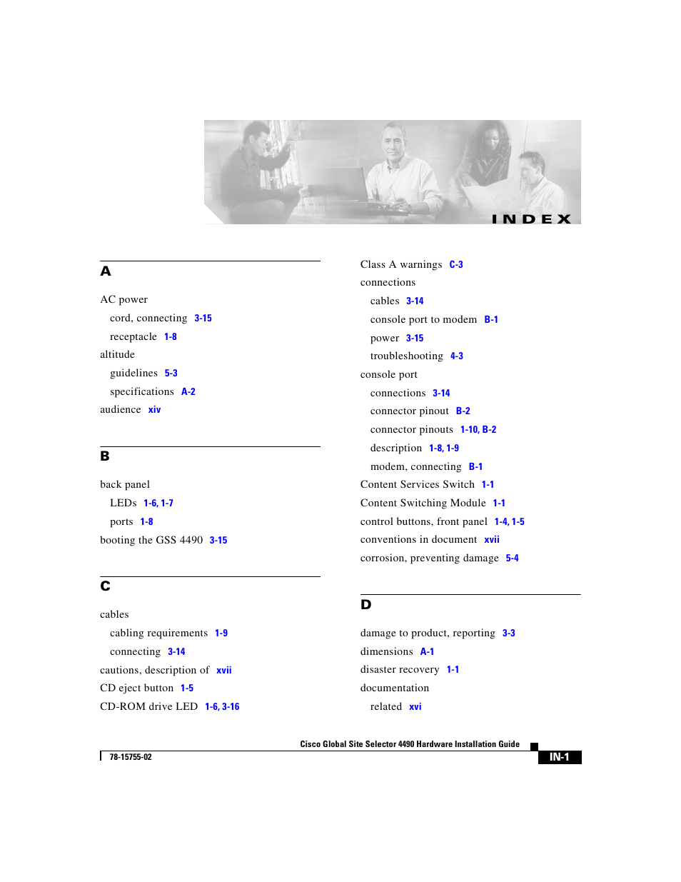 Index | Cisco 4490 User Manual | Page 89 / 92