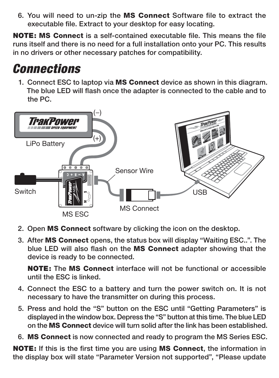 Connections | TrakPower Batteries ESC Programming Adapter User Manual | Page 2 / 6